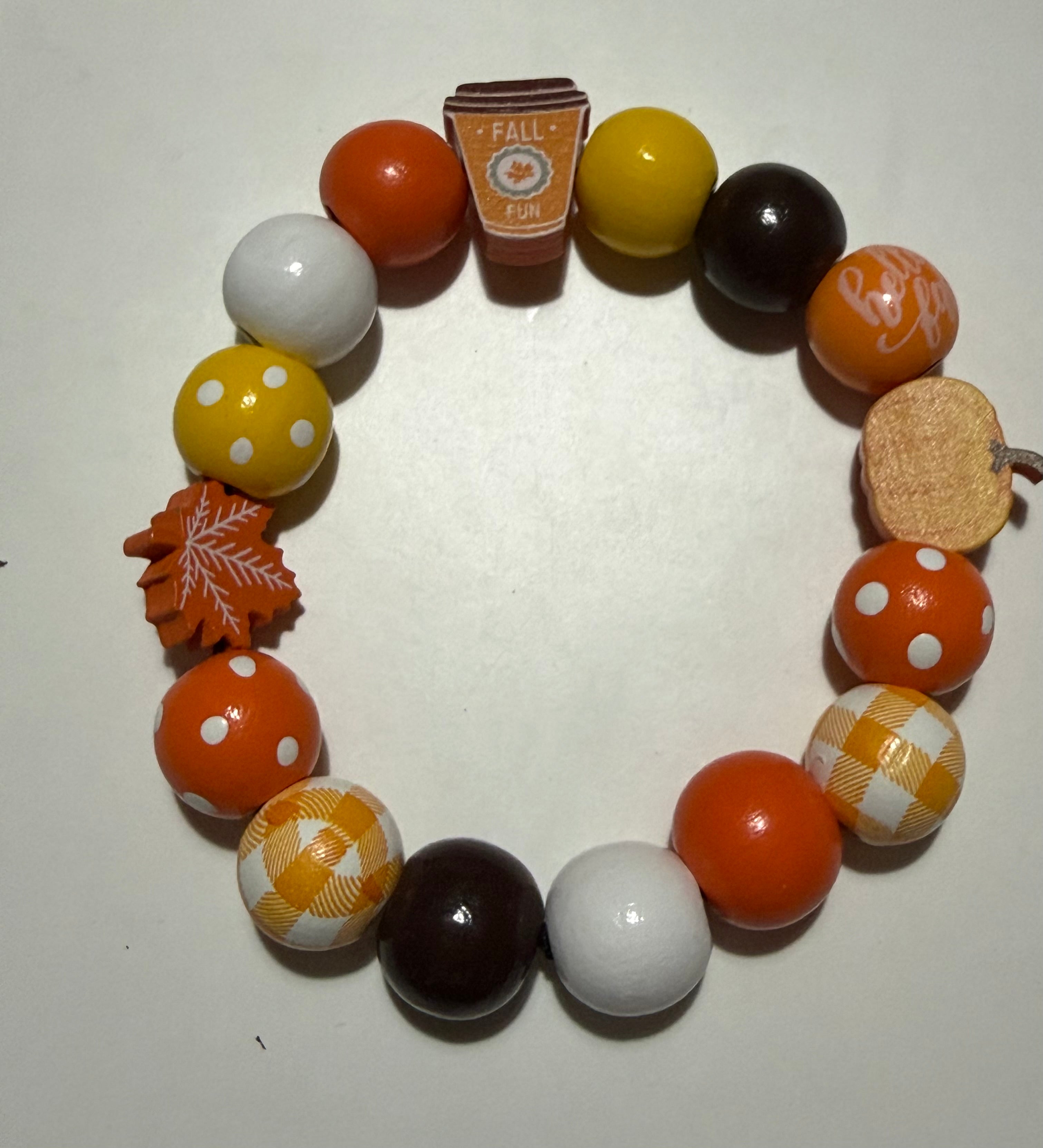 Fall Fun Chunky Beaded Bracelet