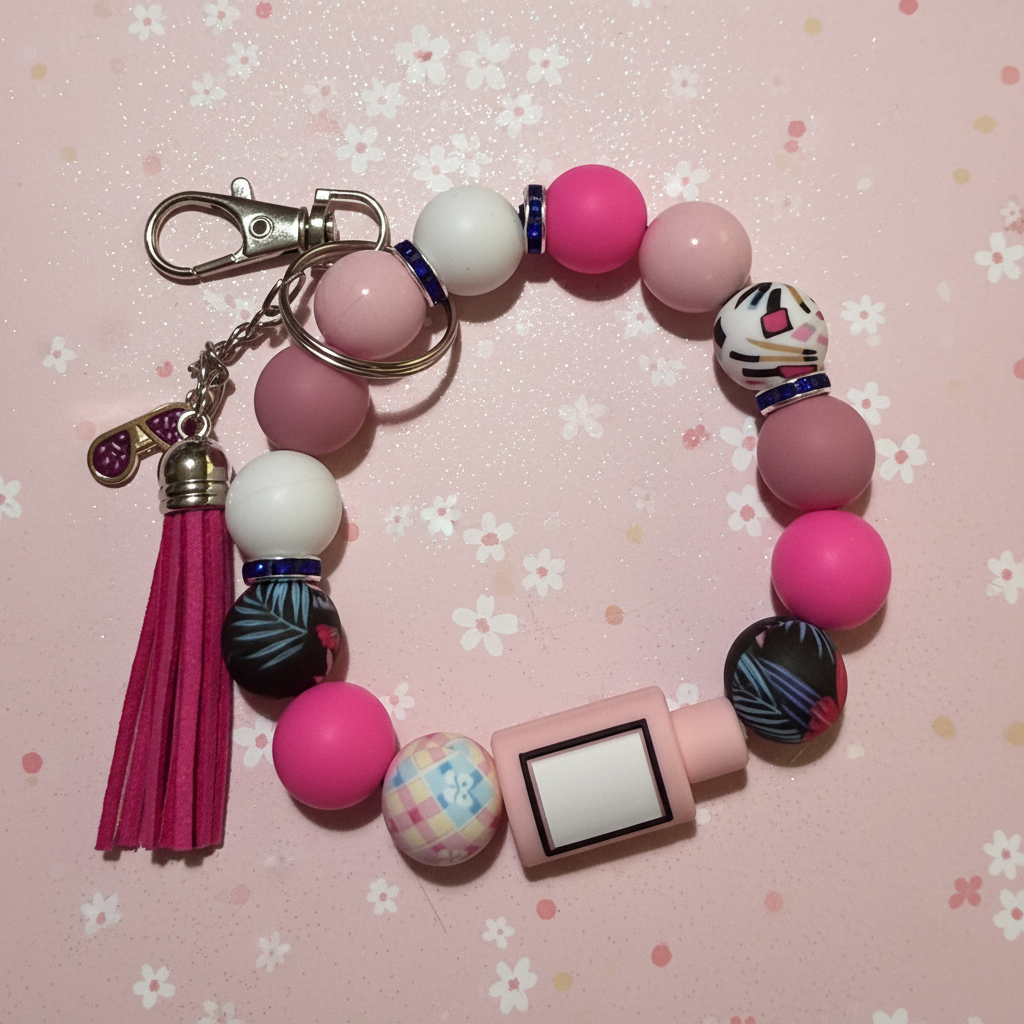 Pretty in Pink Wristlet Keychain