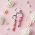 Sparkle & Bow Beaded Keychain