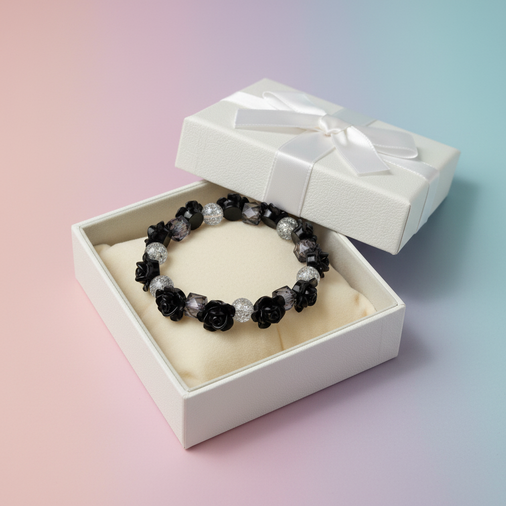 Midnight Rose Crystal Bracelet