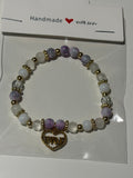 LOVE Heart Charm Beaded Bracelet