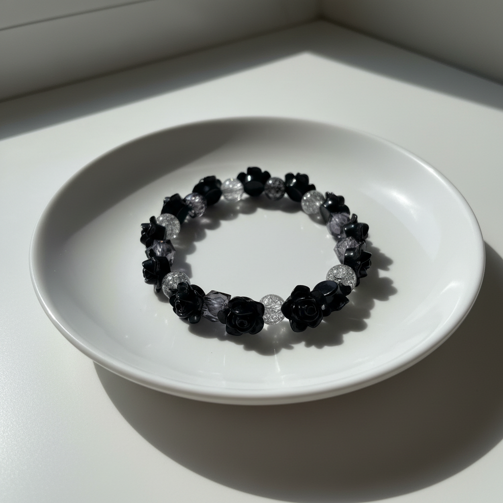 Midnight Rose Crystal Bracelet