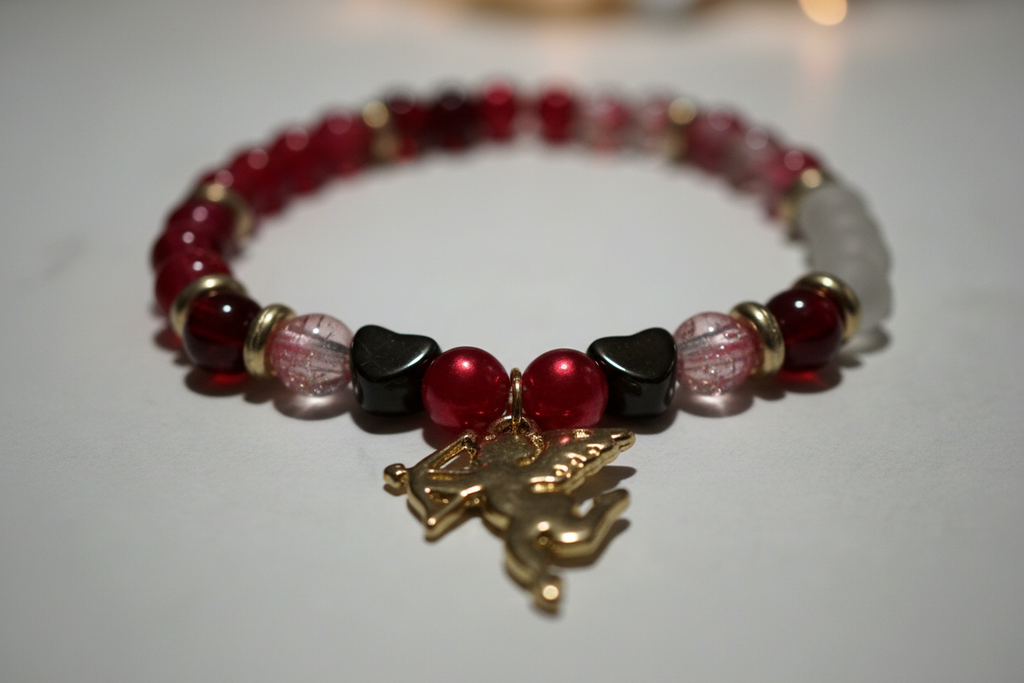 Cupid Charm Beaded Bracelet