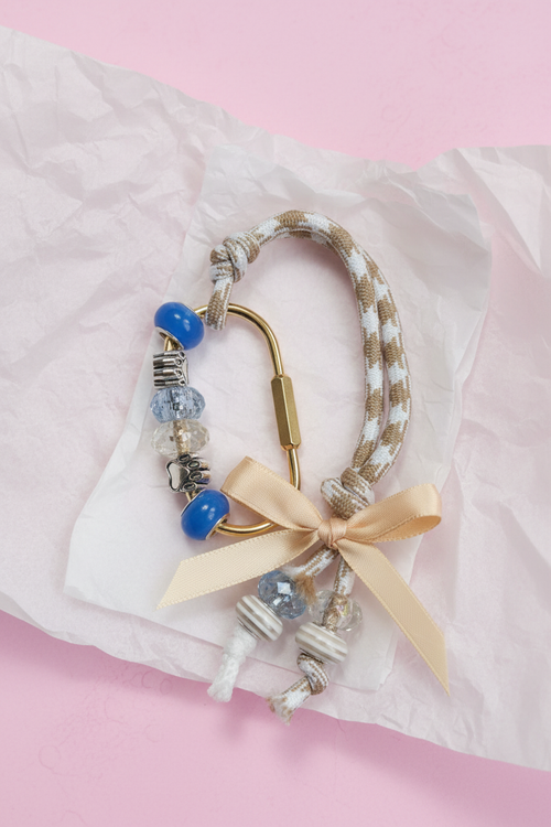 Blue Paw Charm Wristlet Keychain