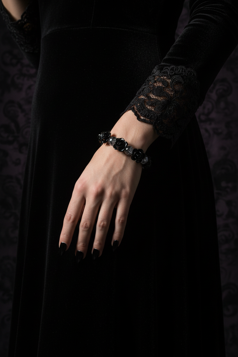 Midnight Rose Crystal Bracelet