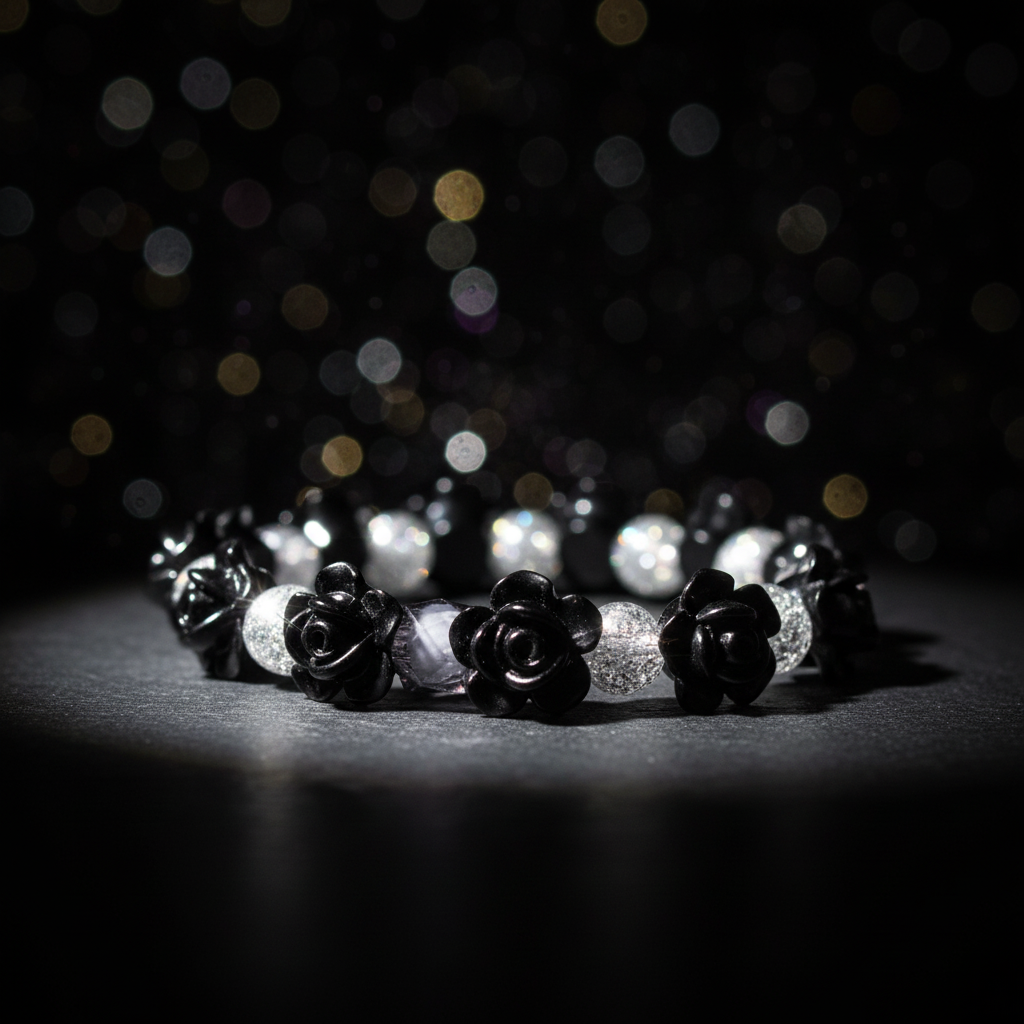 Midnight Rose Crystal Bracelet