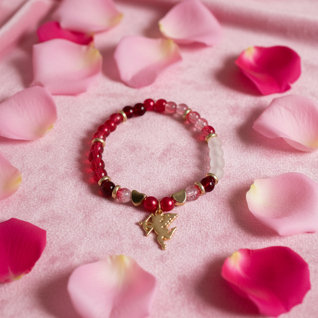 Cupid Charm Beaded Bracelet