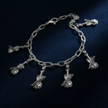 Silver Violin Charm Bracelet
