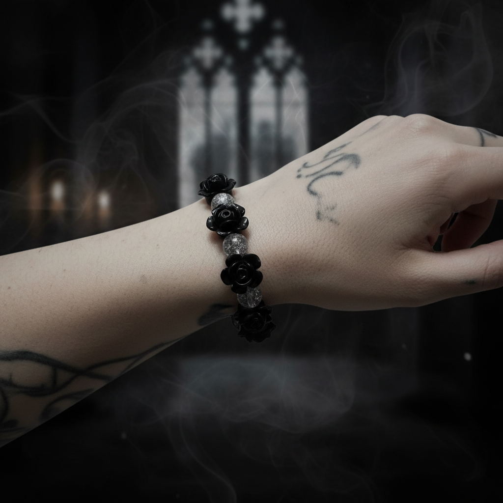 Midnight Rose Crystal Bracelet