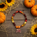 Harvest Tractor Charm Beaded Bracelet