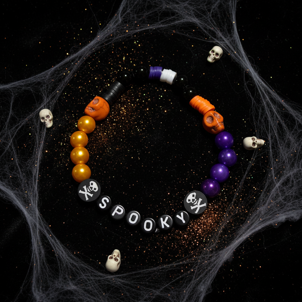 SPOOKY Halloween Beaded Bracelet