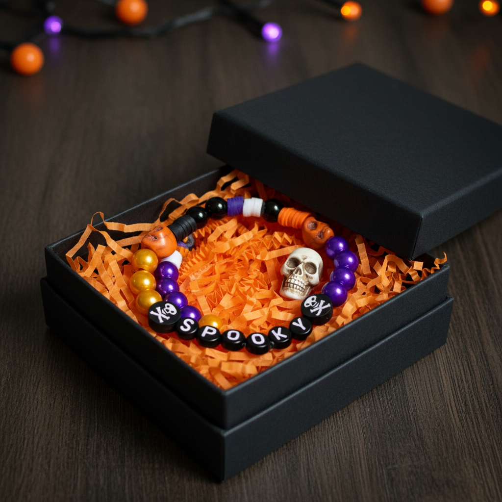 SPOOKY Halloween Beaded Bracelet