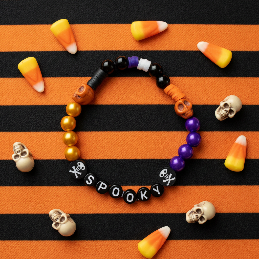 SPOOKY Halloween Beaded Bracelet