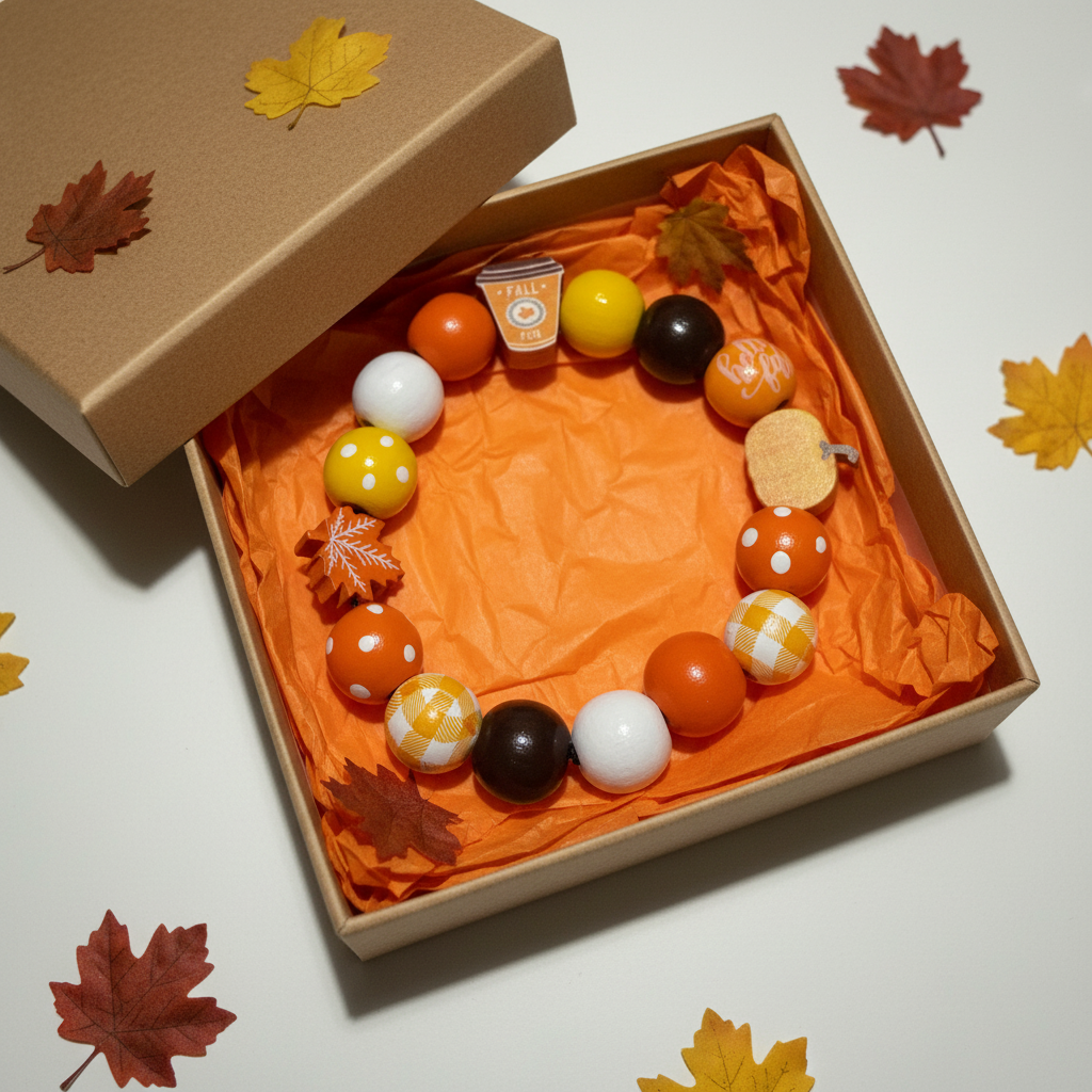 Fall Fun Chunky Beaded Bracelet