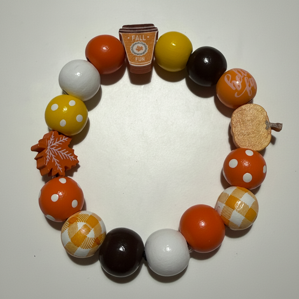 Fall Fun Chunky Beaded Bracelet