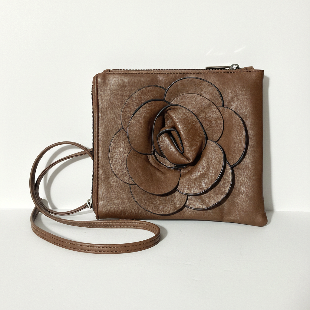 Rose Leather Crossbody Bag