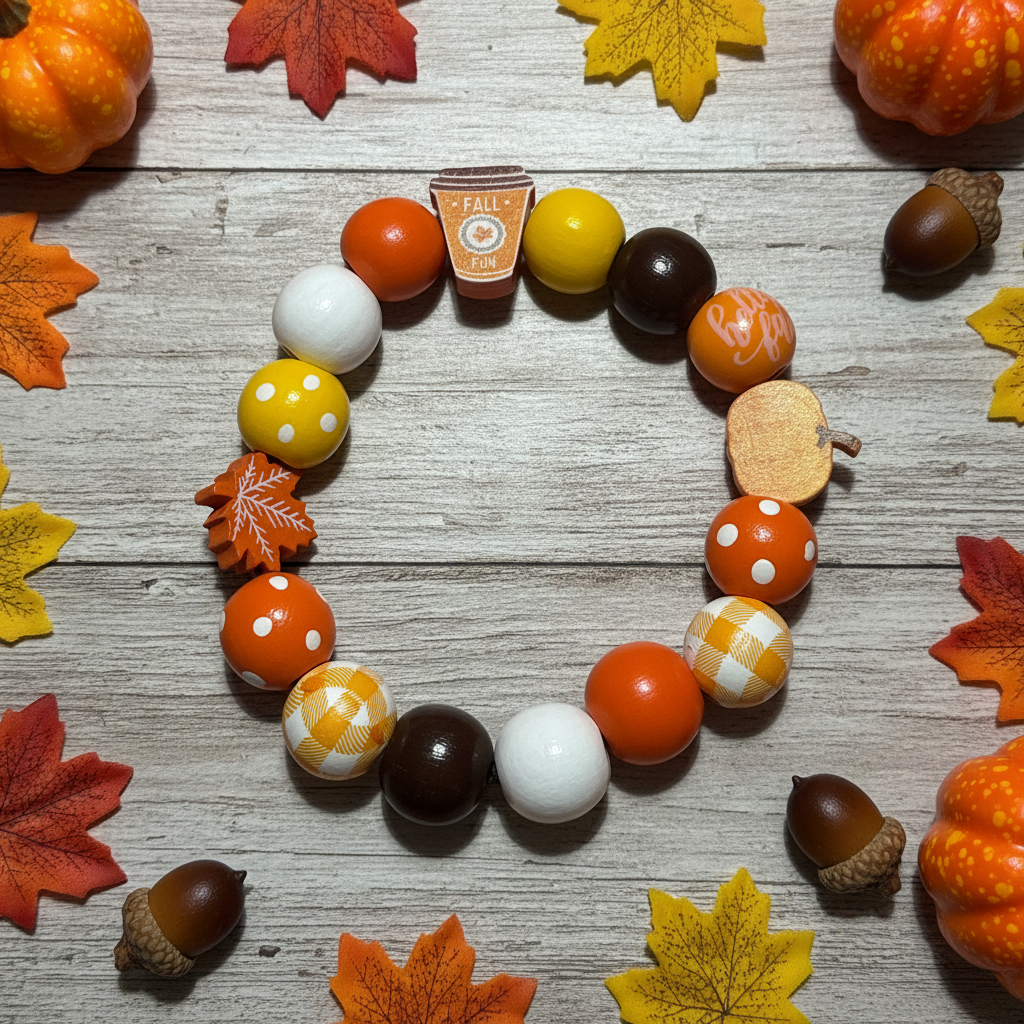 Fall Fun Chunky Beaded Bracelet