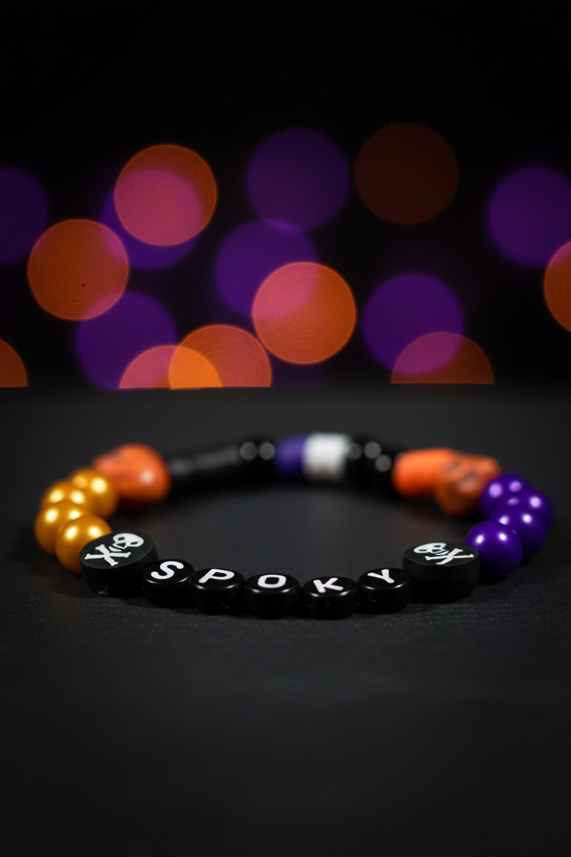 SPOOKY Halloween Beaded Bracelet