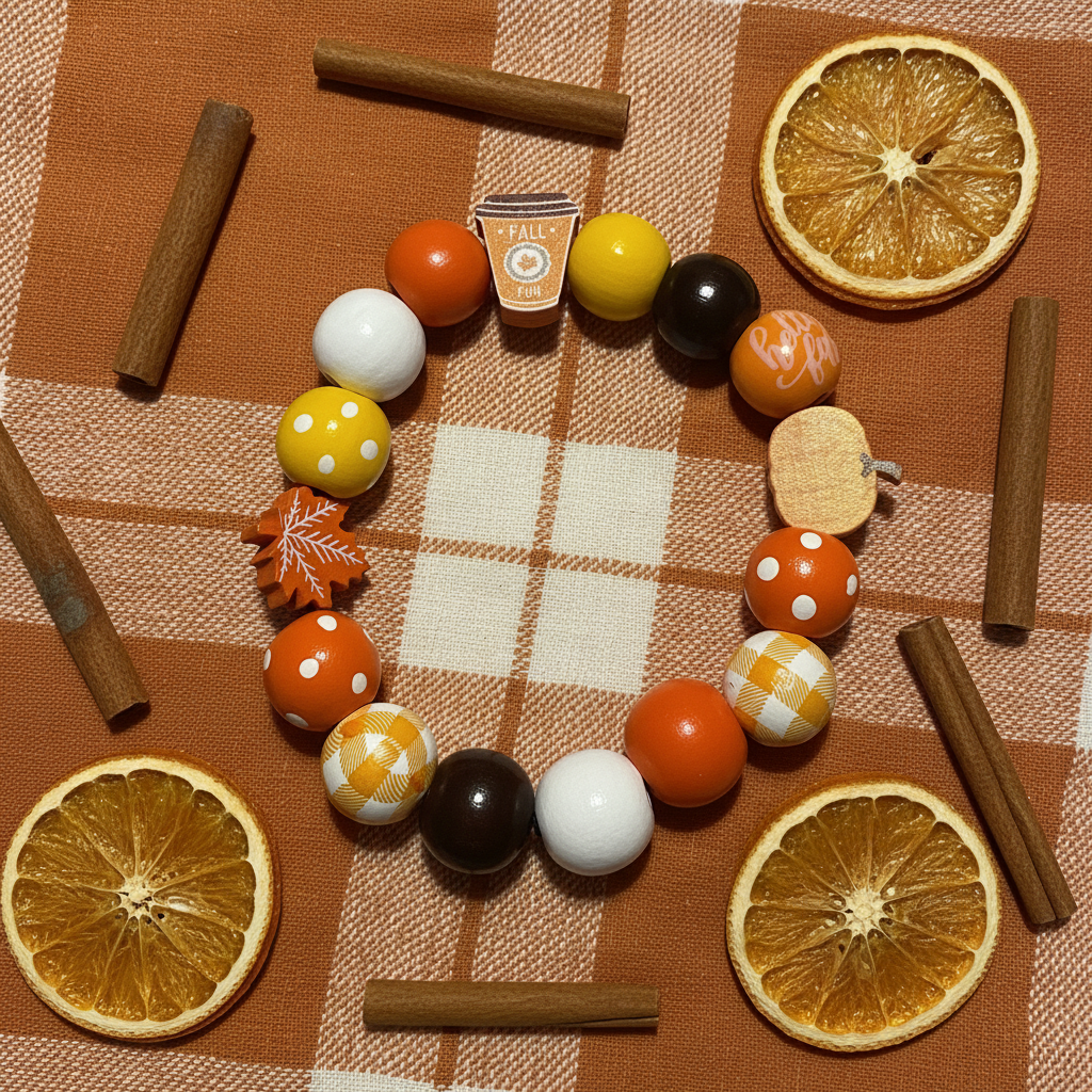 Fall Fun Chunky Beaded Bracelet